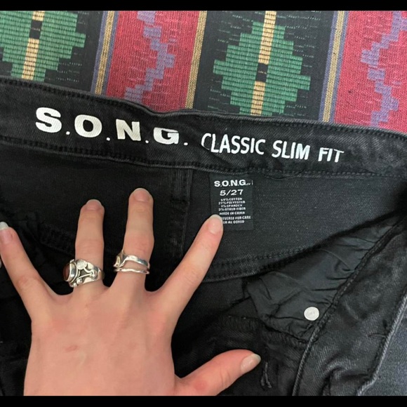 S.O.N.G classic slim fit black jeans - Picture 3 of 4